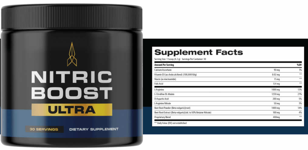 Nitric Boost Ultra Supplement Facts Label